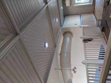 mezzanine ceiling with finished paint